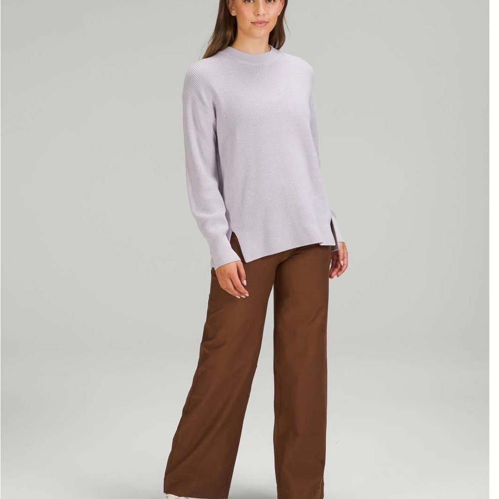 Lululemon Merino Wool-Blend Ribbed Crewneck Sweater Faint Lavender Side 6 - Picture 9 of 10
